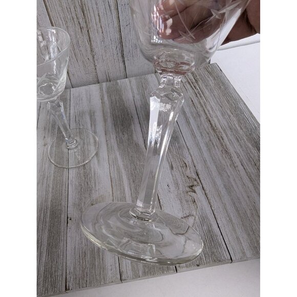 Vintage Starlight Libbey 5 3/4" Juice Cordial Cocktail Glasses Set Of 2 Starburs - Picture 4 of 6